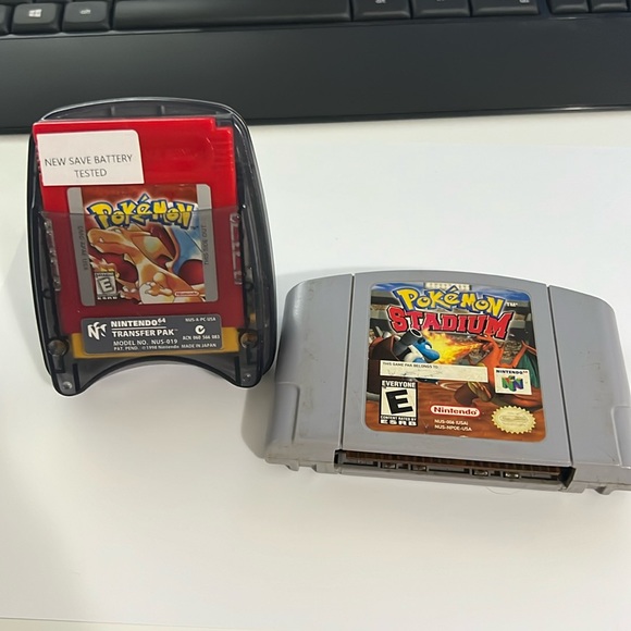 Pokemon Red Gameboy Color+ transfer Pack + Pokemon Stadium - Picture 1 of 1